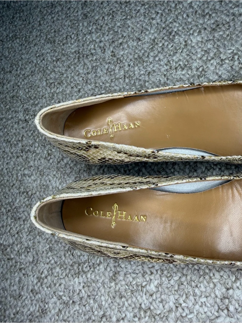 NWOT Cole Haan faux snake skin wedges
